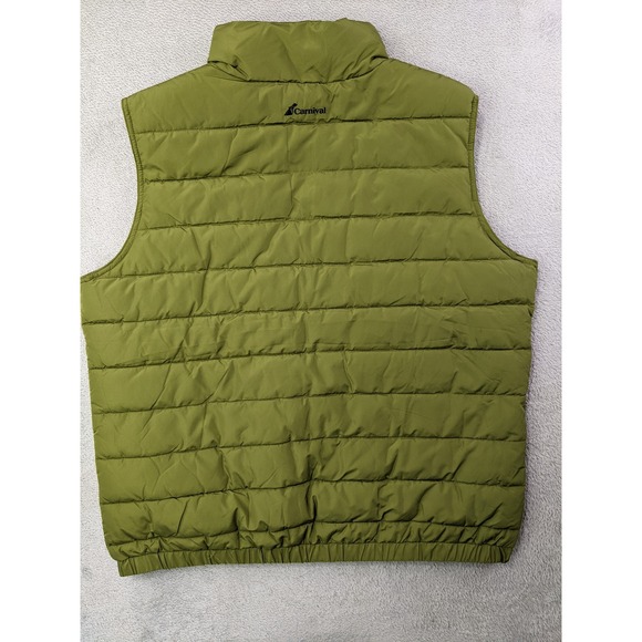Carnival Alaska Puffer Vest Olive Green XL Sleeveless Jacket Lightweight Mens - Picture 3 of 10